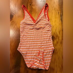Forever 21 Red and White Striped Bodysuit
